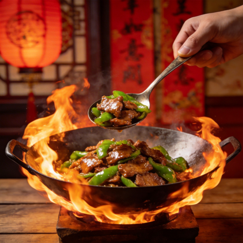 火焰炒牛肉图片