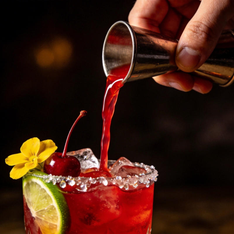 红饮倾杯 樱桃点缀图片