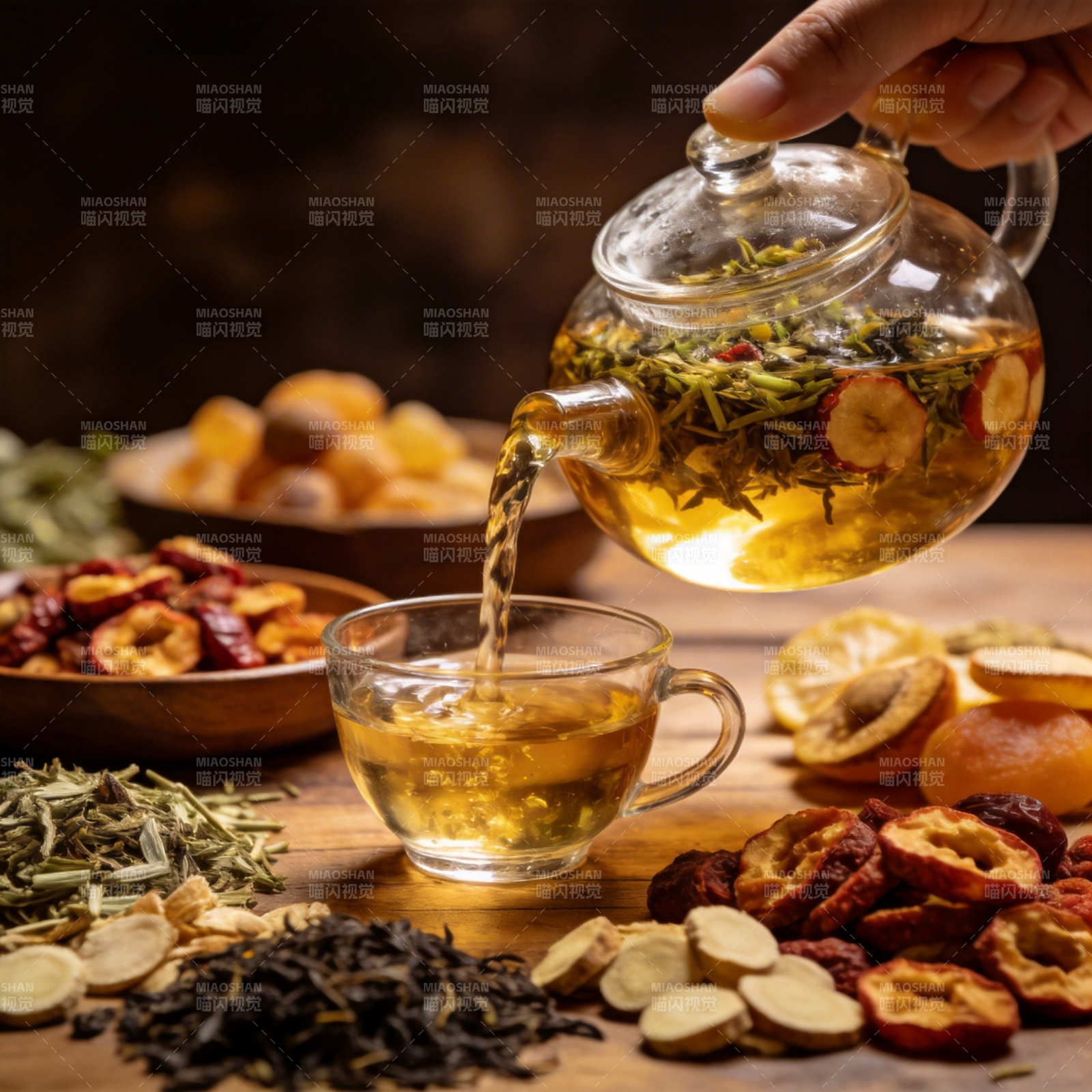 茶香四溢 果干相伴图片