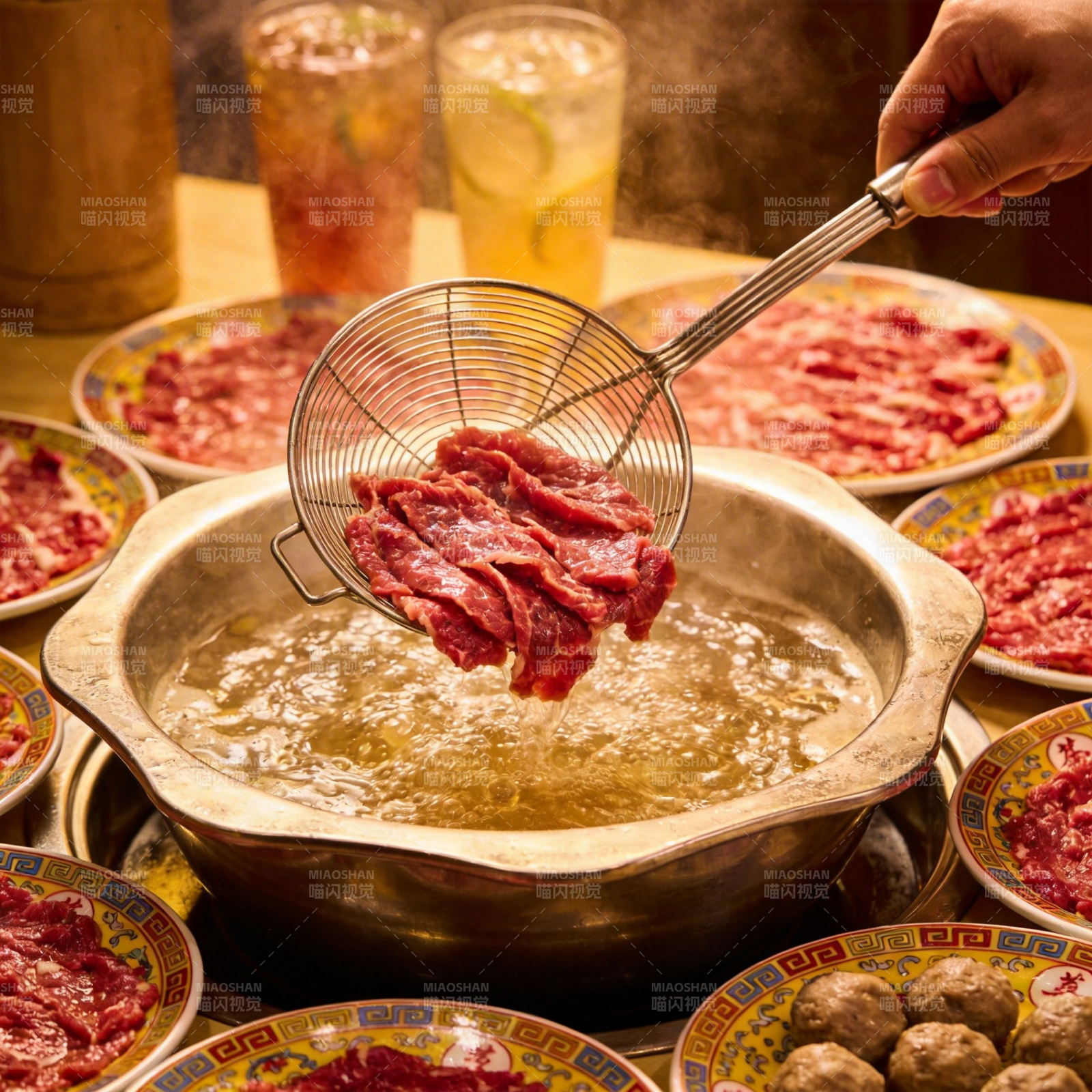 火锅涮肉 美味诱人图片