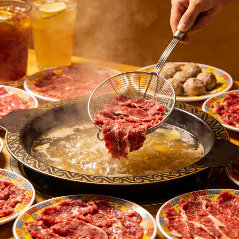热锅涮肉 美味瞬间图片