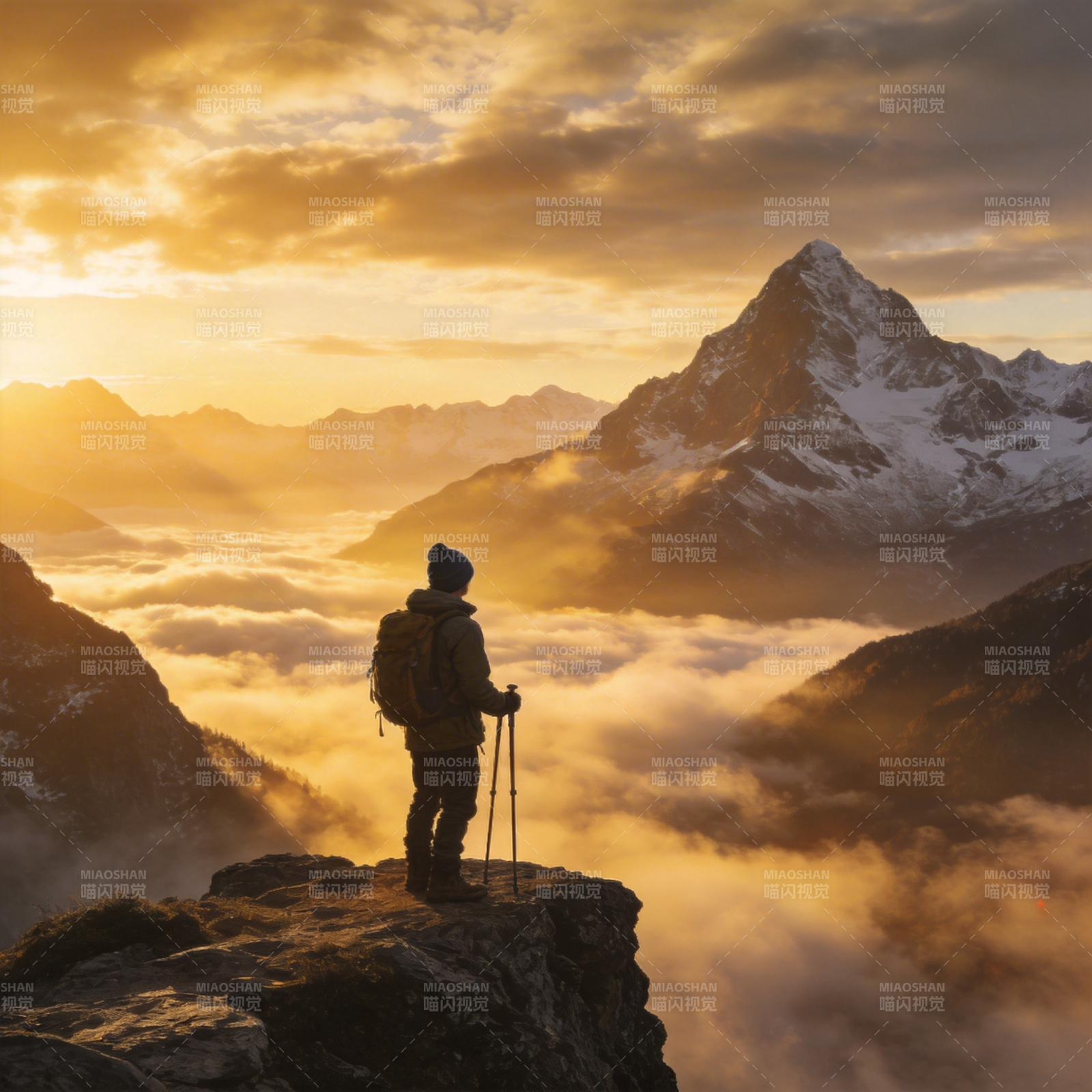 云海之巅 登高望远图片