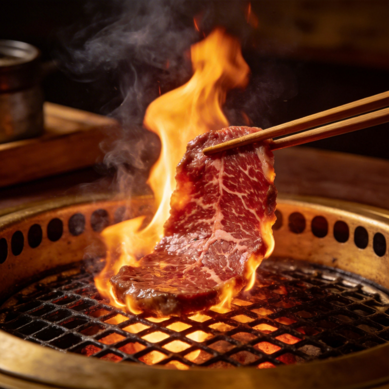 火焰炙烤牛肉图片