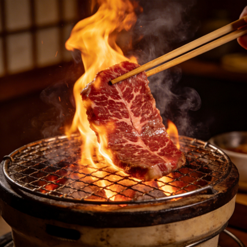 火焰炙烤牛肉图片