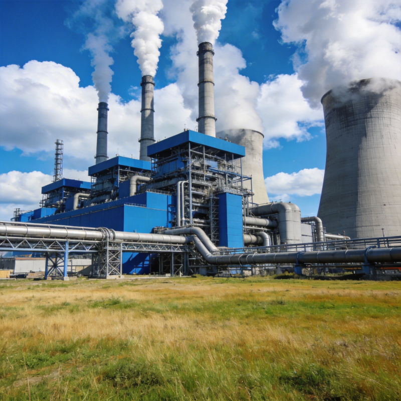 工业电厂排放烟雾图片