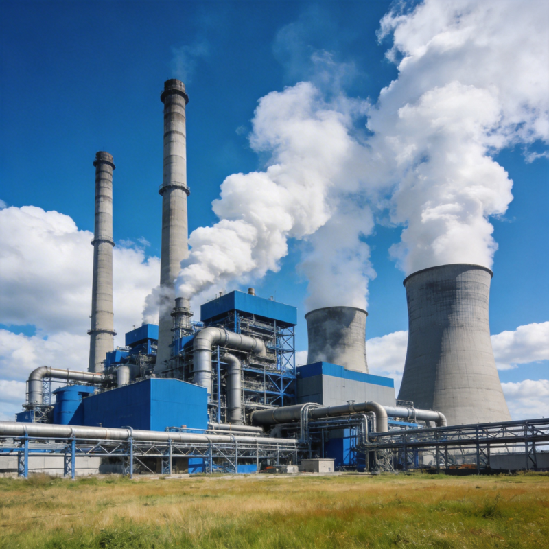 工业电厂排放烟雾图片