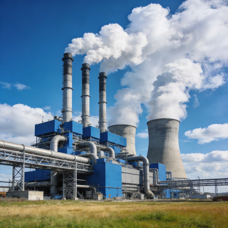 电厂烟雾升腾图片