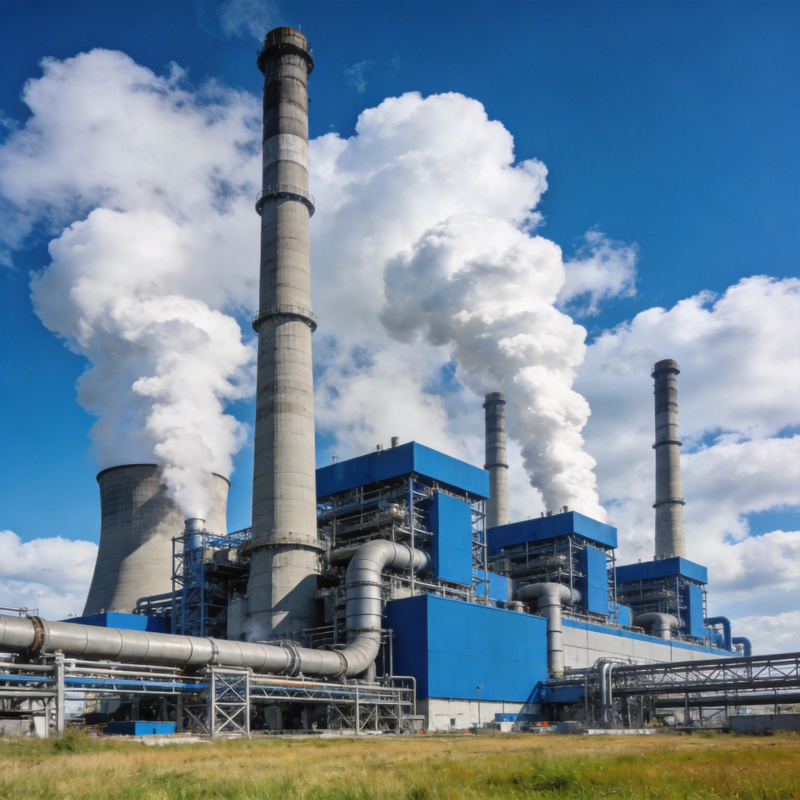 电厂烟囱冒白烟图片