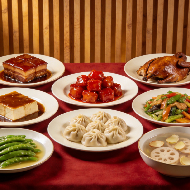 美味中式佳肴盛宴图片