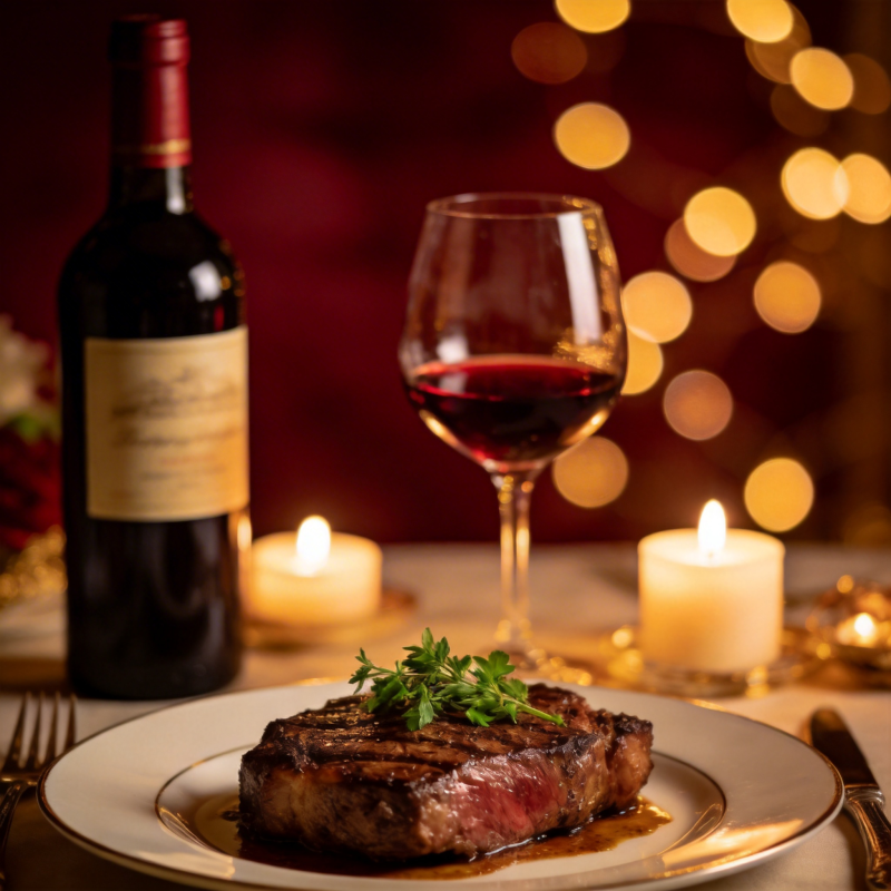红酒牛排 浪漫晚餐图片