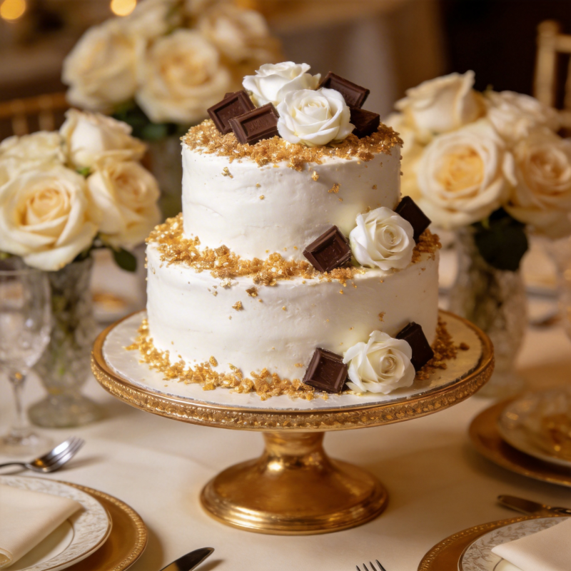 双层玫瑰巧克力蛋糕图片