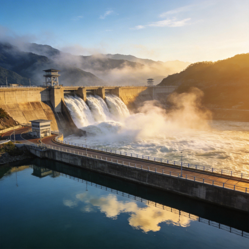 大坝泄洪壮观景象图片