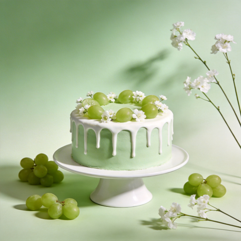 青提奶油蛋糕图片