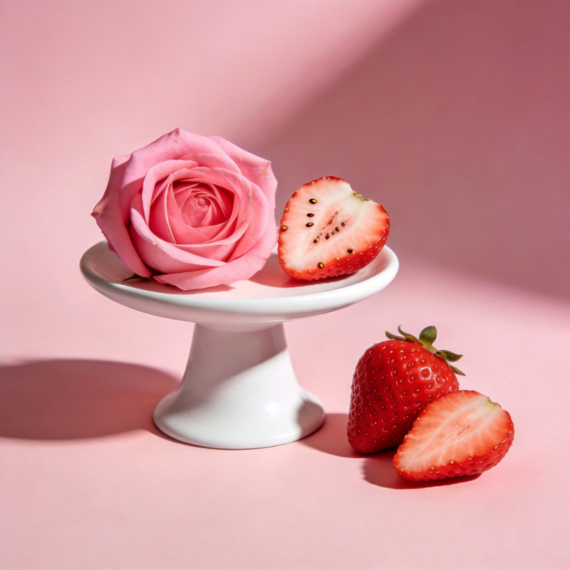 玫瑰与草莓的邂逅图片