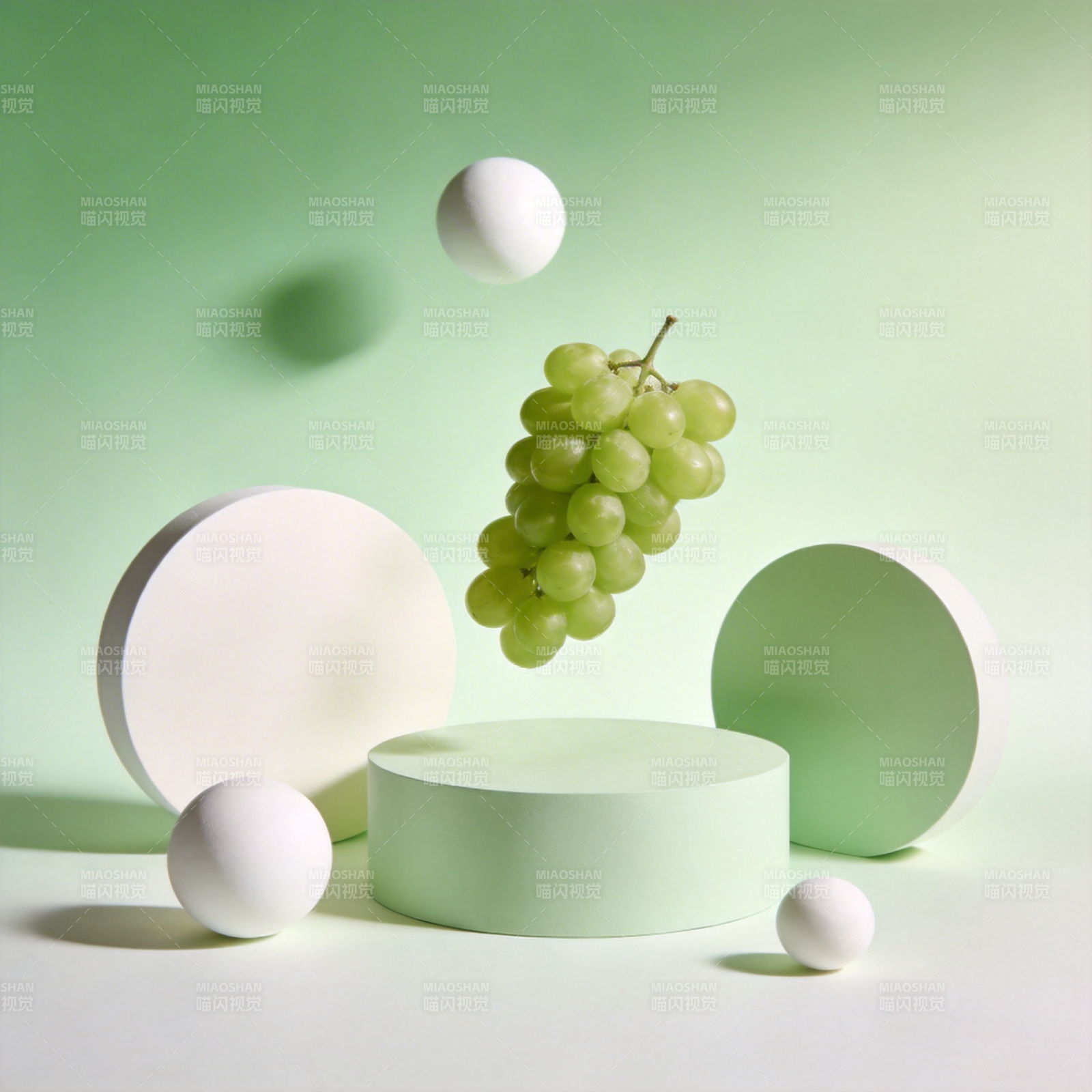 绿意葡萄悬浮艺术图片