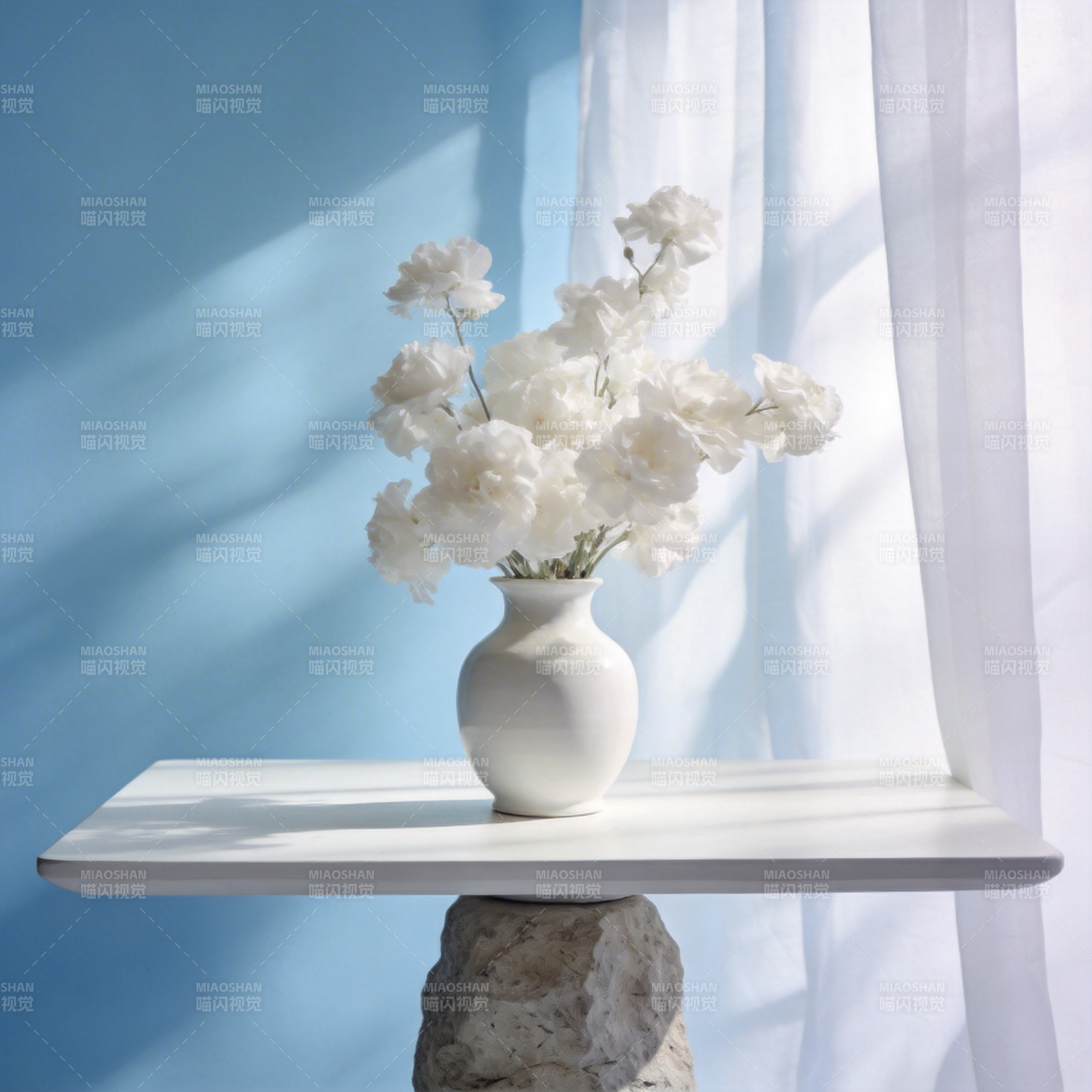 白花静谧时光图片