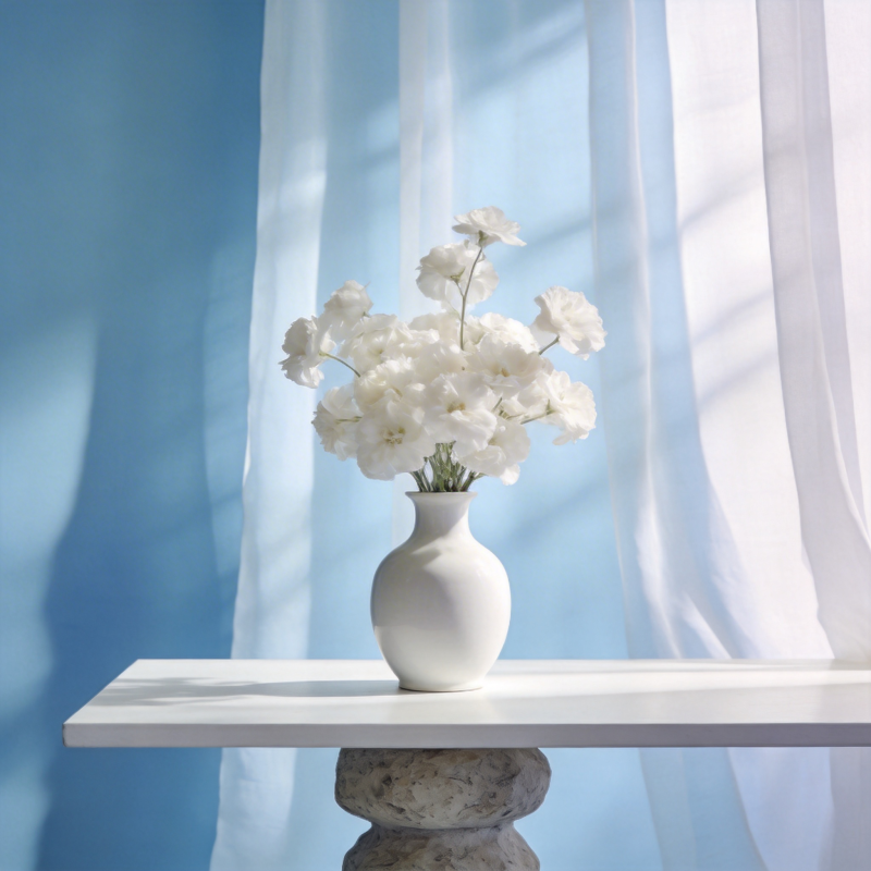 白花静谧时光图片