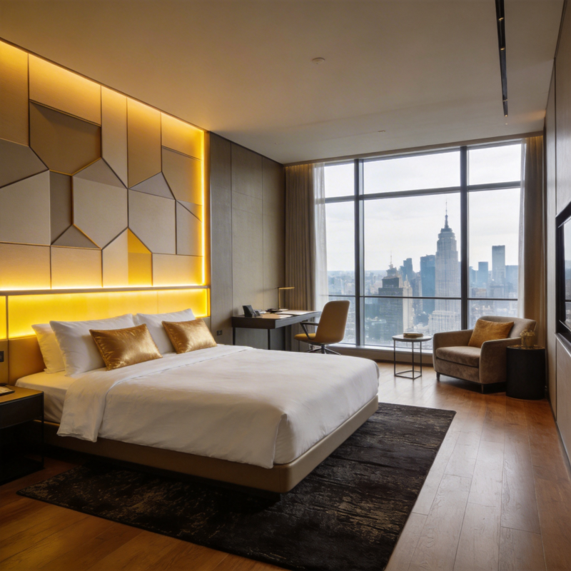 都市豪华客房夜景图片