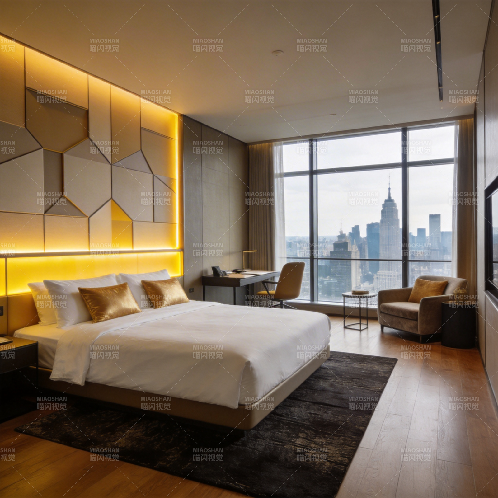 都市豪华客房夜景图片