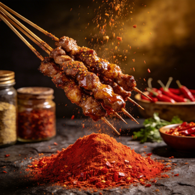 香辣烤串飘香图片