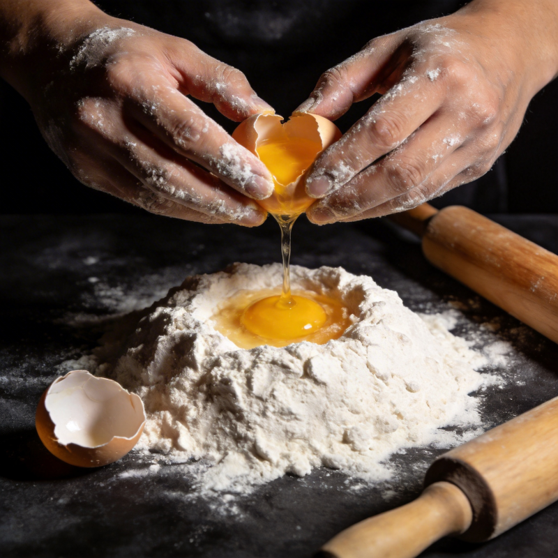 蛋入面粉 烘焙开始图片