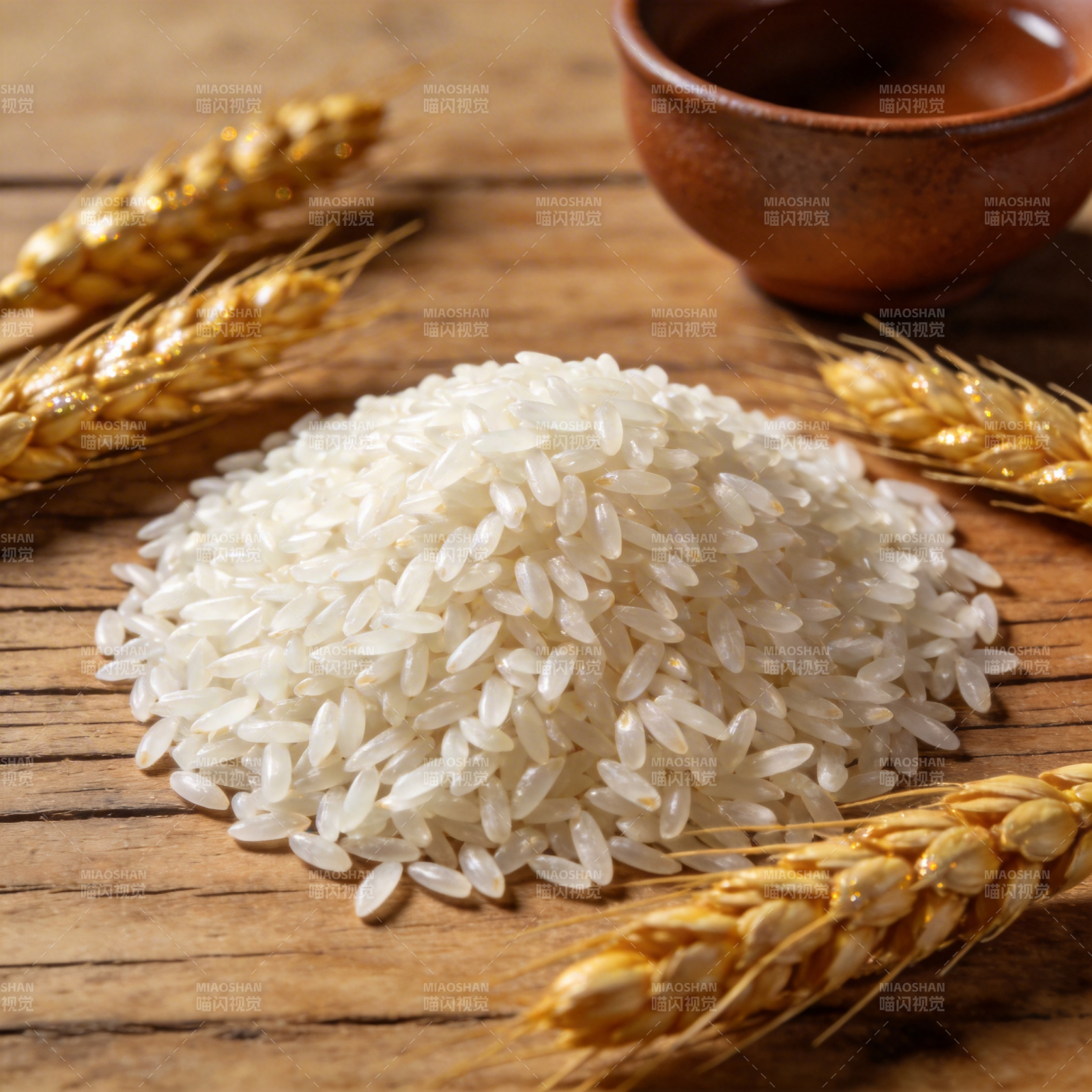稻米与麦穗静物图片