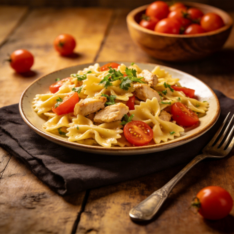 鸡肉番茄蝴蝶面图片