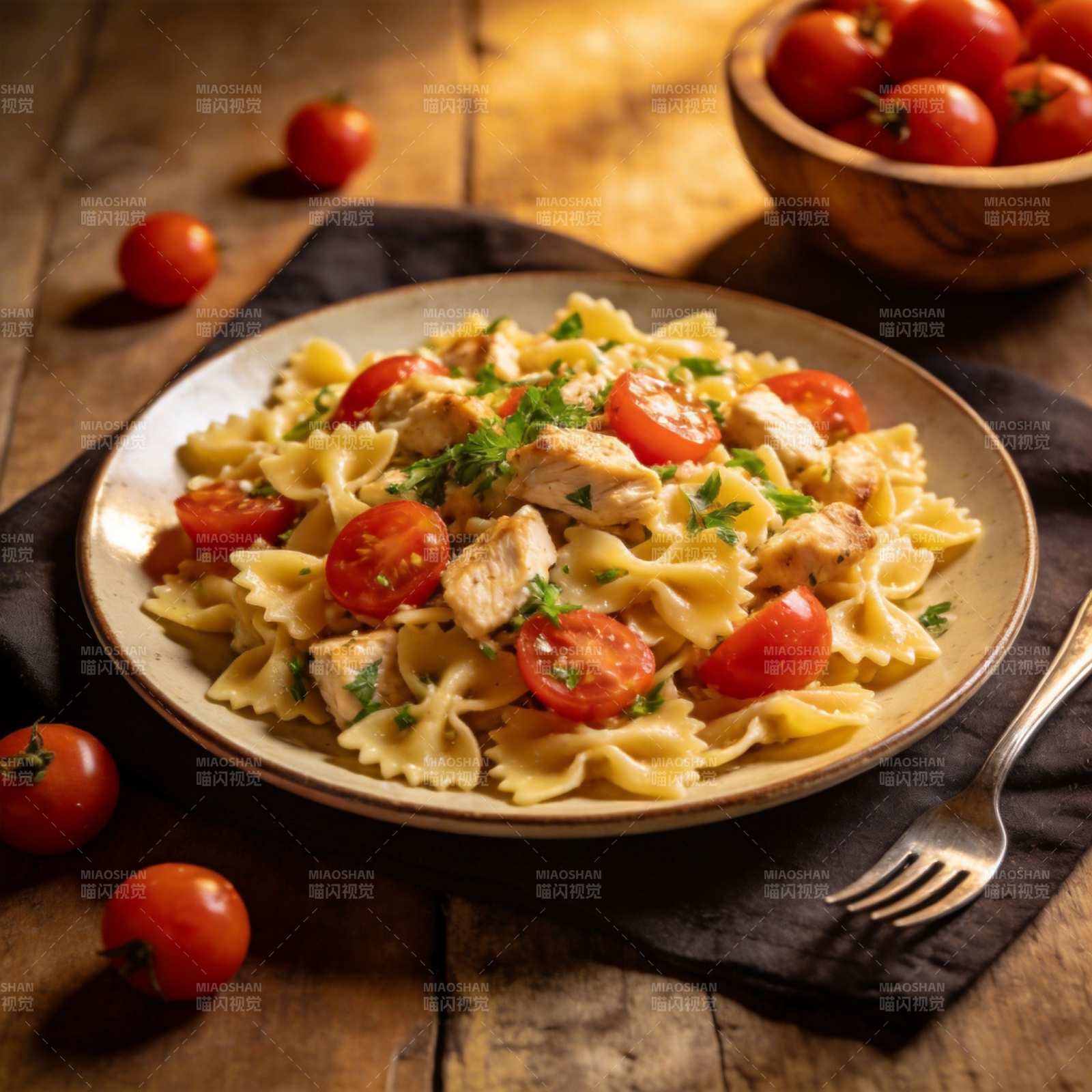 鸡肉意面配番茄图片