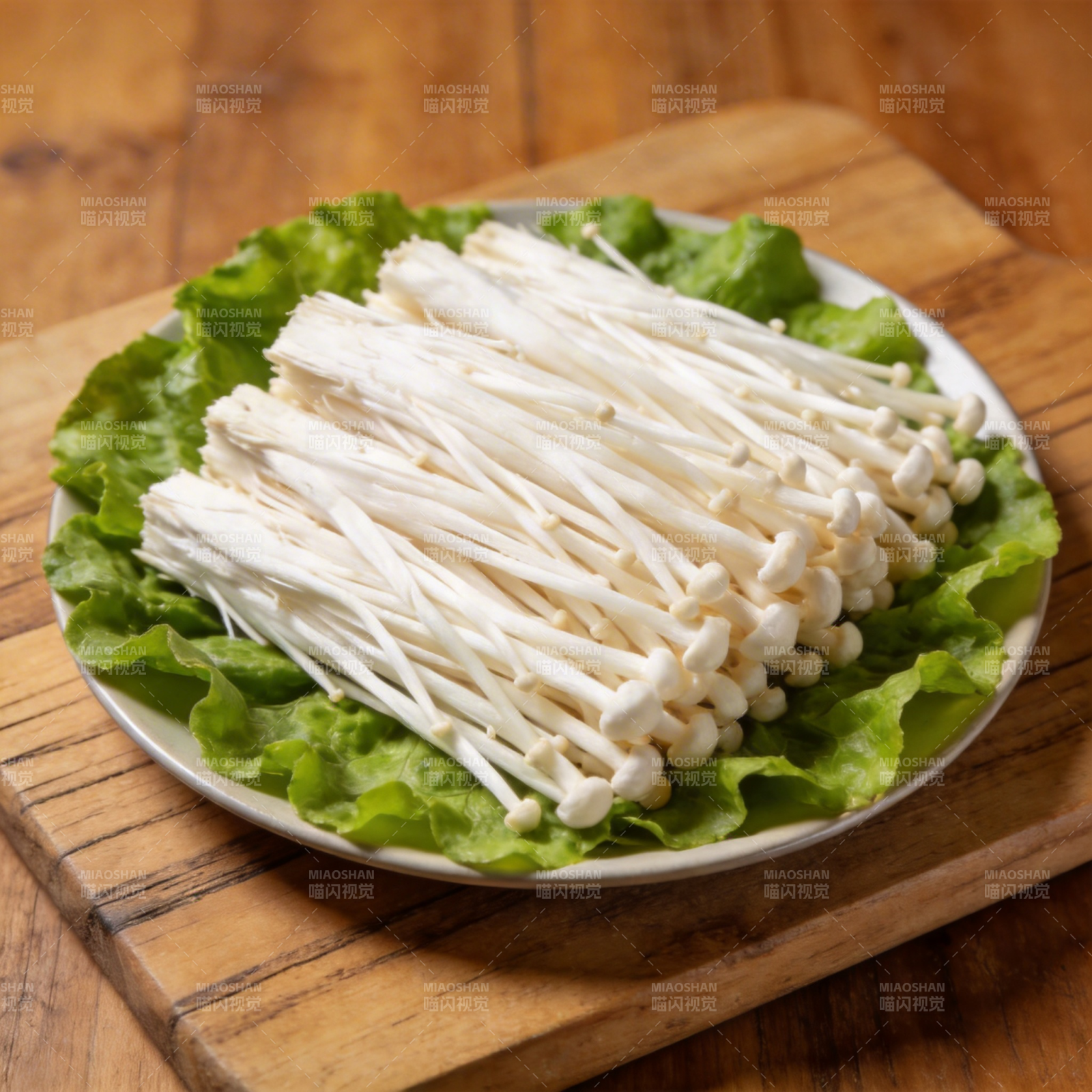 新鲜金针菇摆盘图片