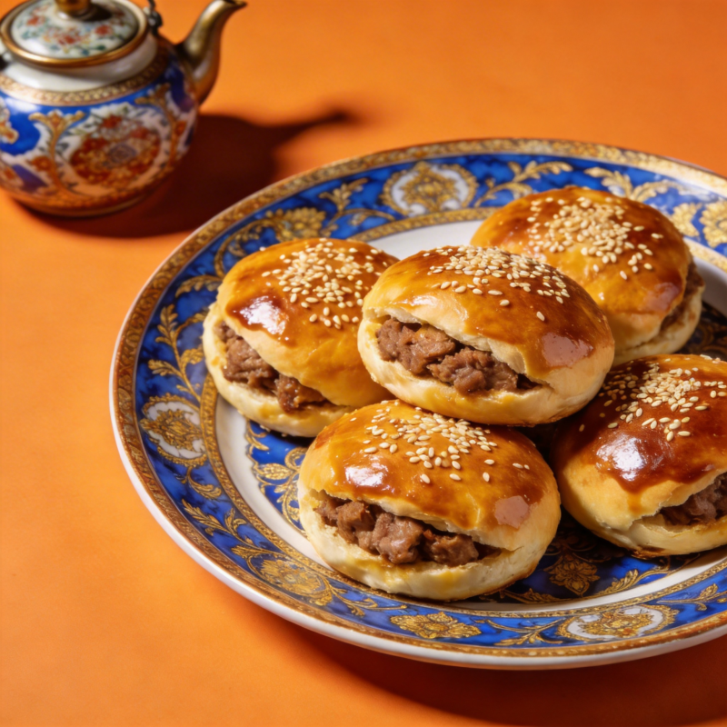 美味肉包配茶壶图片