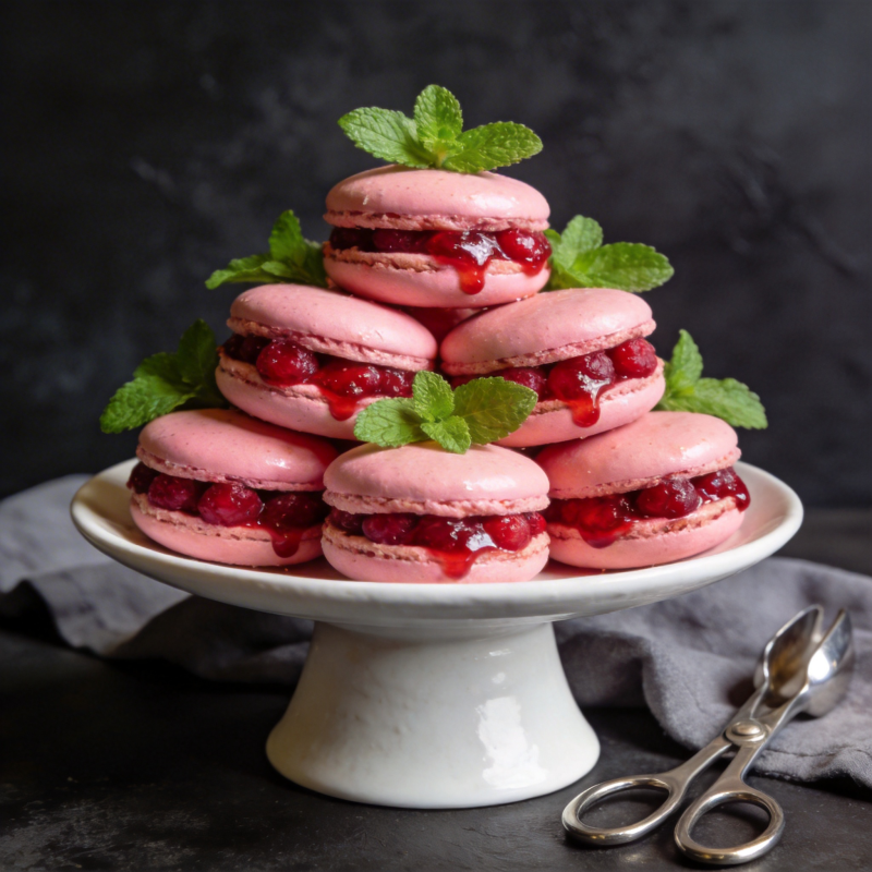 粉红马卡龙塔图片