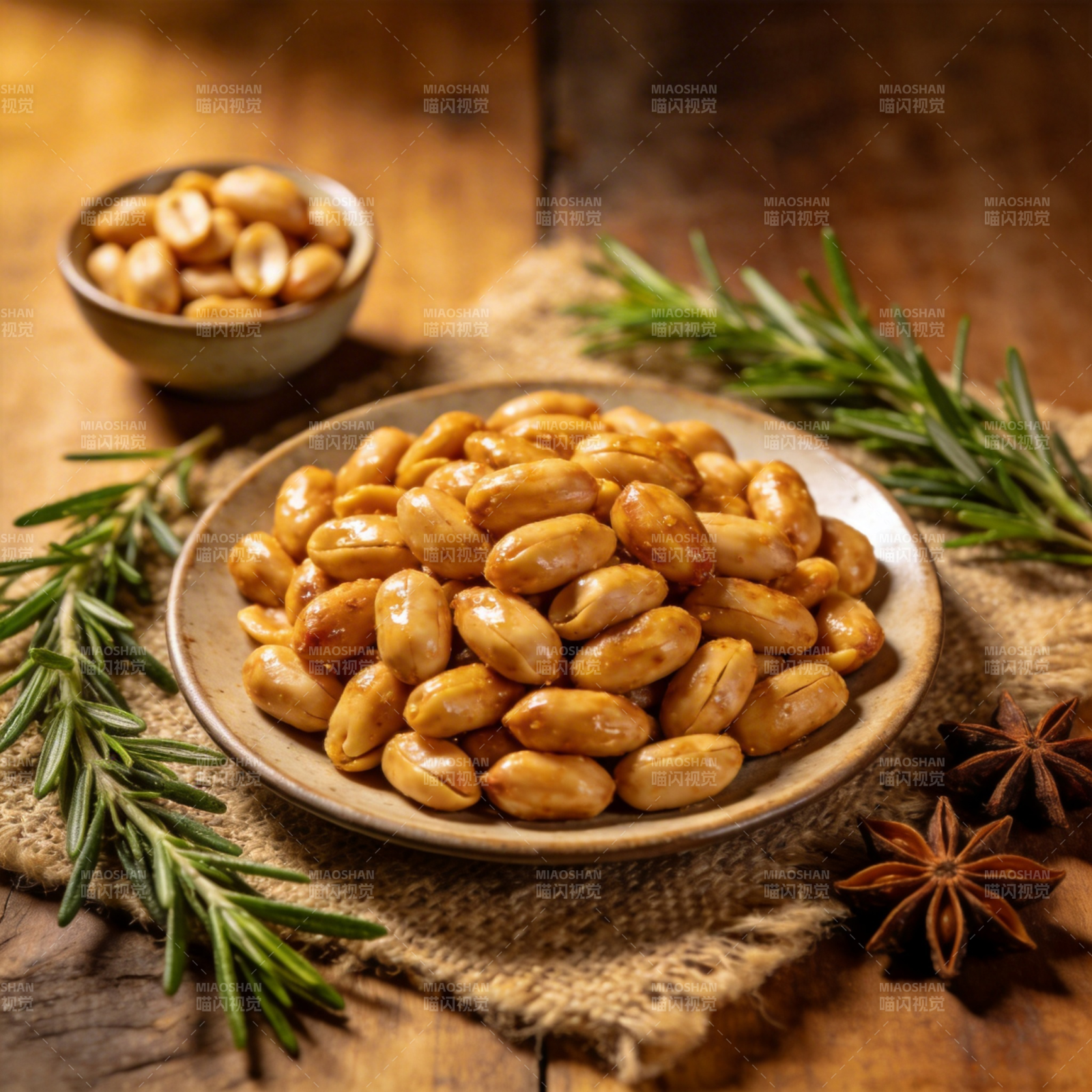 香烤花生配迷迭香图片