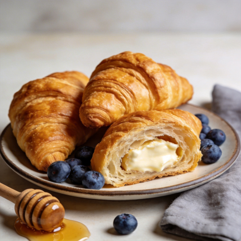 奶油可颂配蓝莓图片
