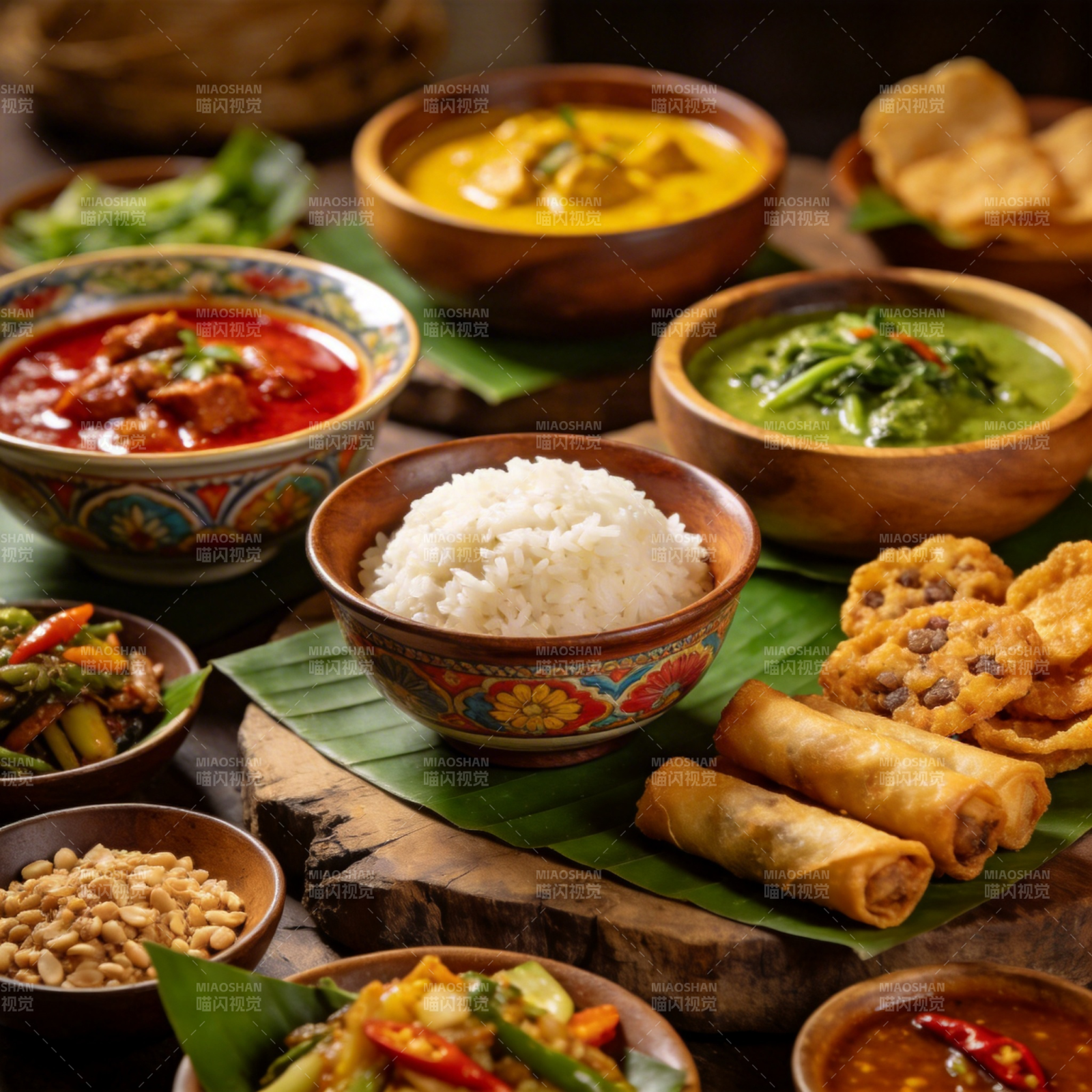 东南亚风味美食拼盘图片