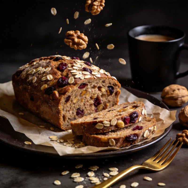 坚果蔓越莓面包图片