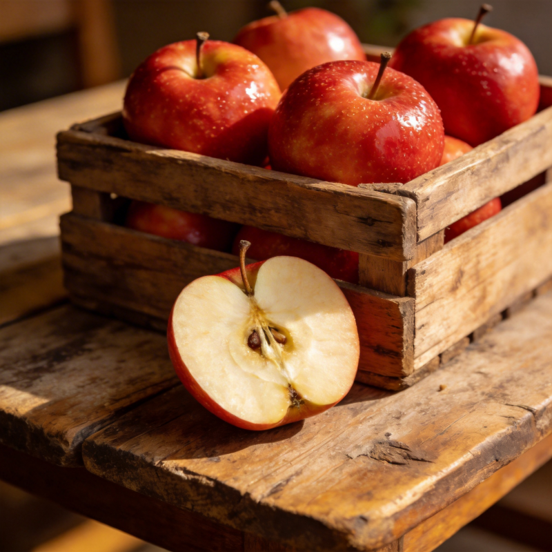 红苹果木箱装图片