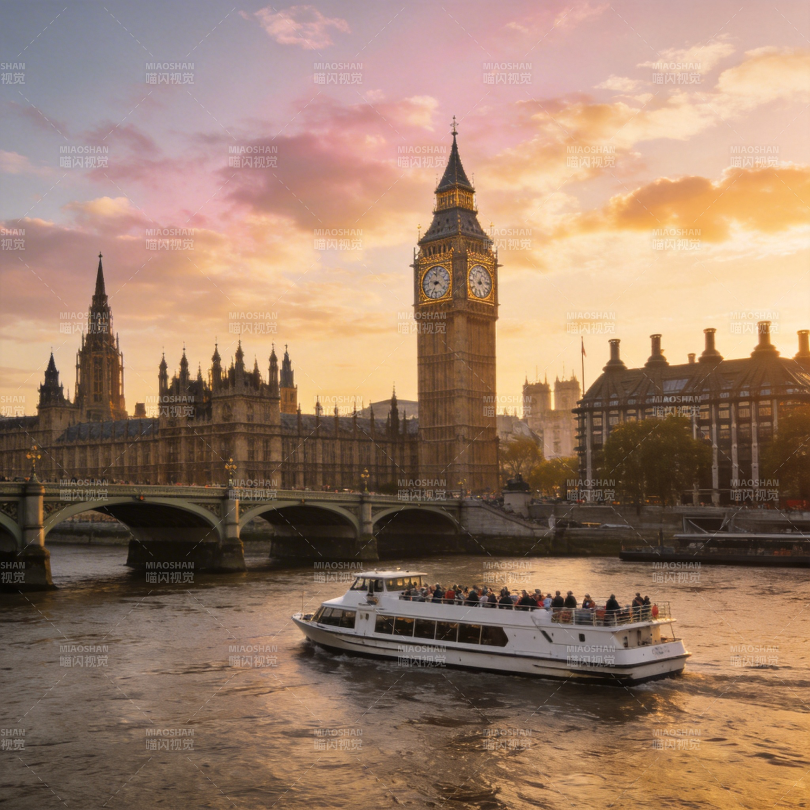 伦敦黄昏美景图片