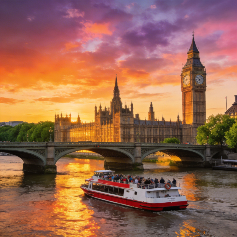 伦敦黄昏美景图片