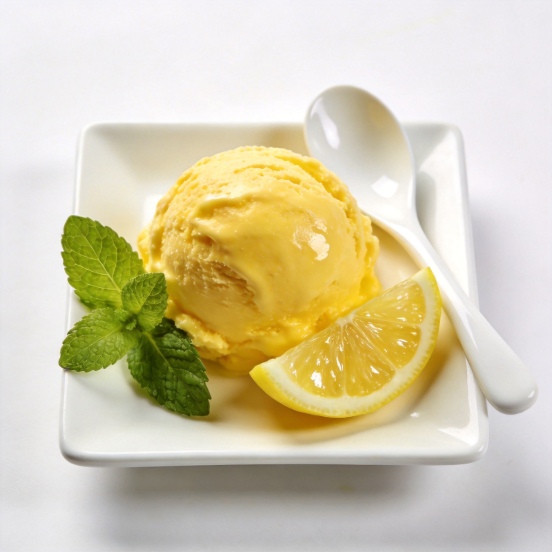 柠檬冰淇淋配薄荷图片