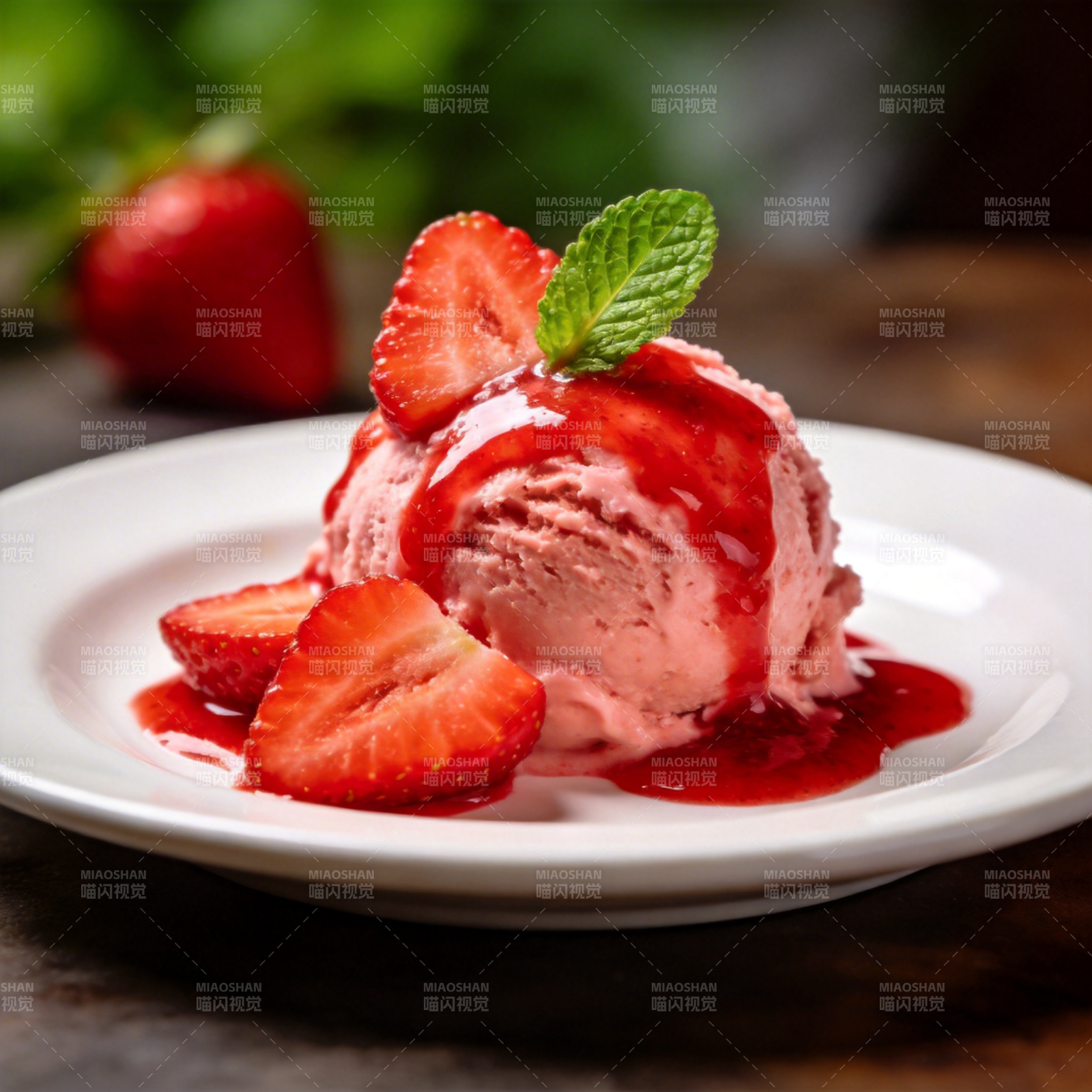 草莓冰淇淋图片