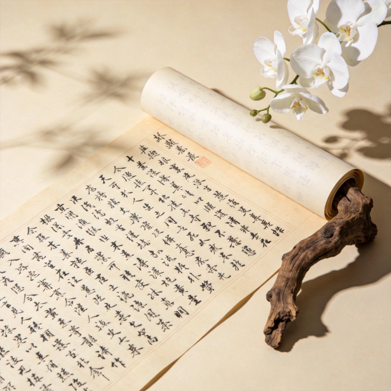 古卷墨香 兰影相伴图片