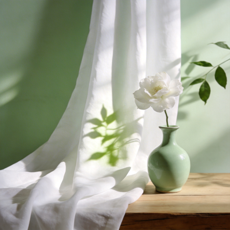 白花绿影静谧时光图片