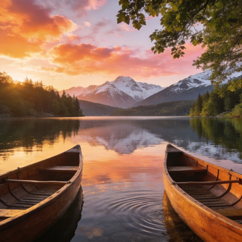 湖光山色映双舟图片