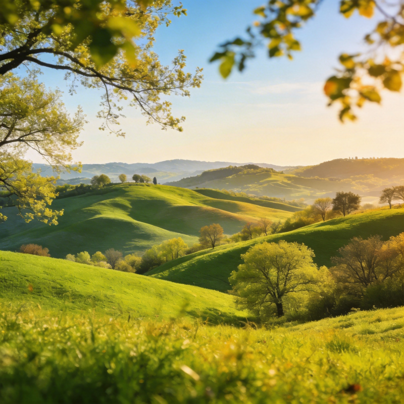 春日绿野风光图片
