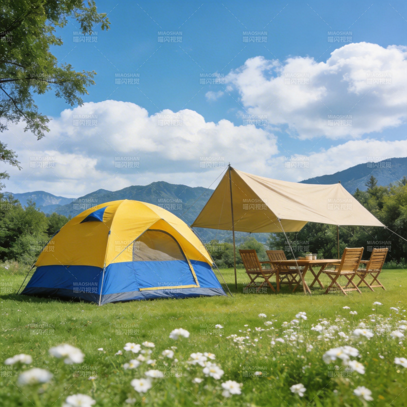 露营野趣 山间小憩图片