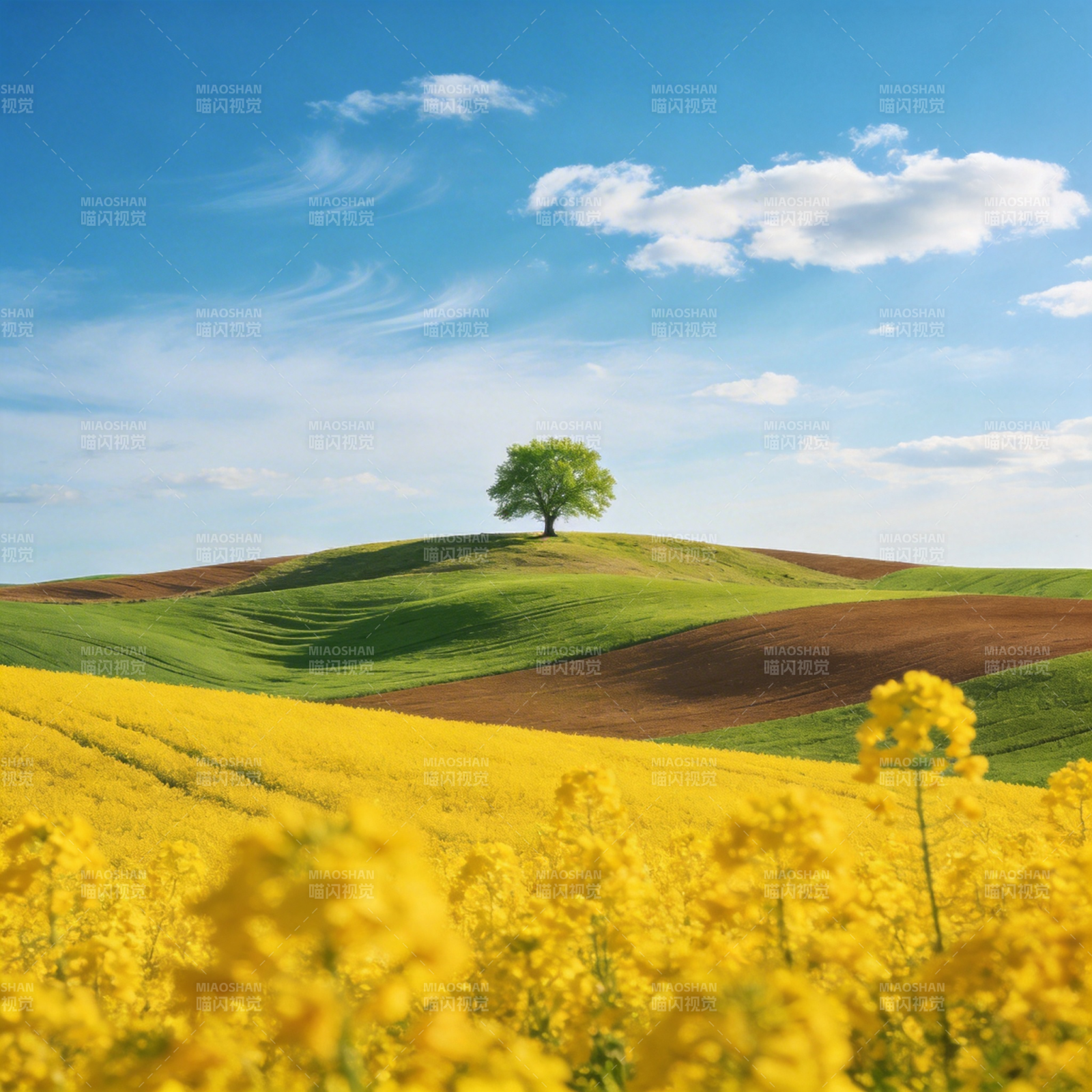 孤树黄花映碧空图片