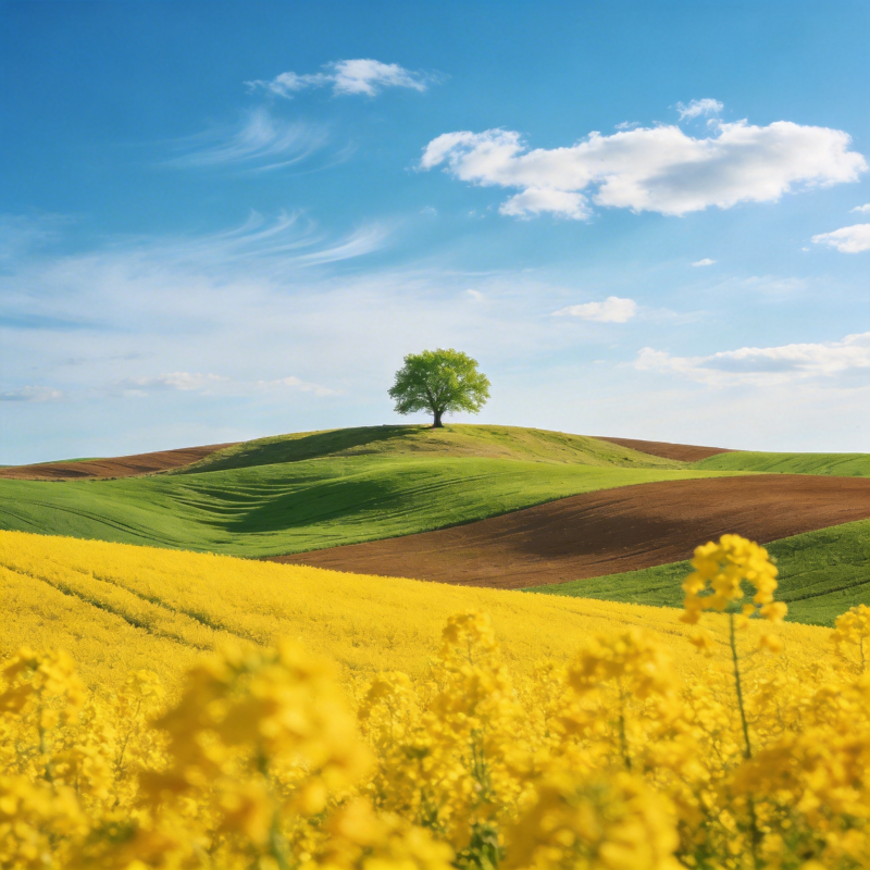 孤树黄花映碧空图片