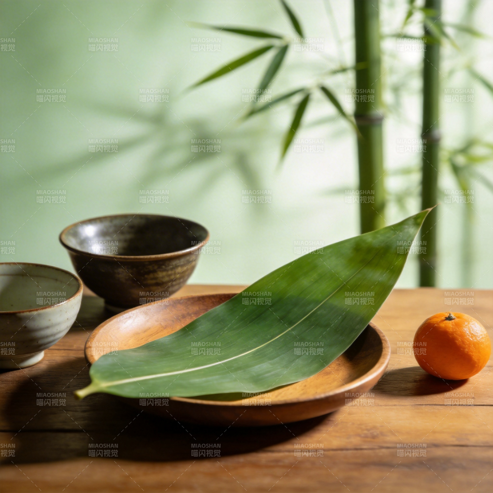 竹影茶香静谧时光图片