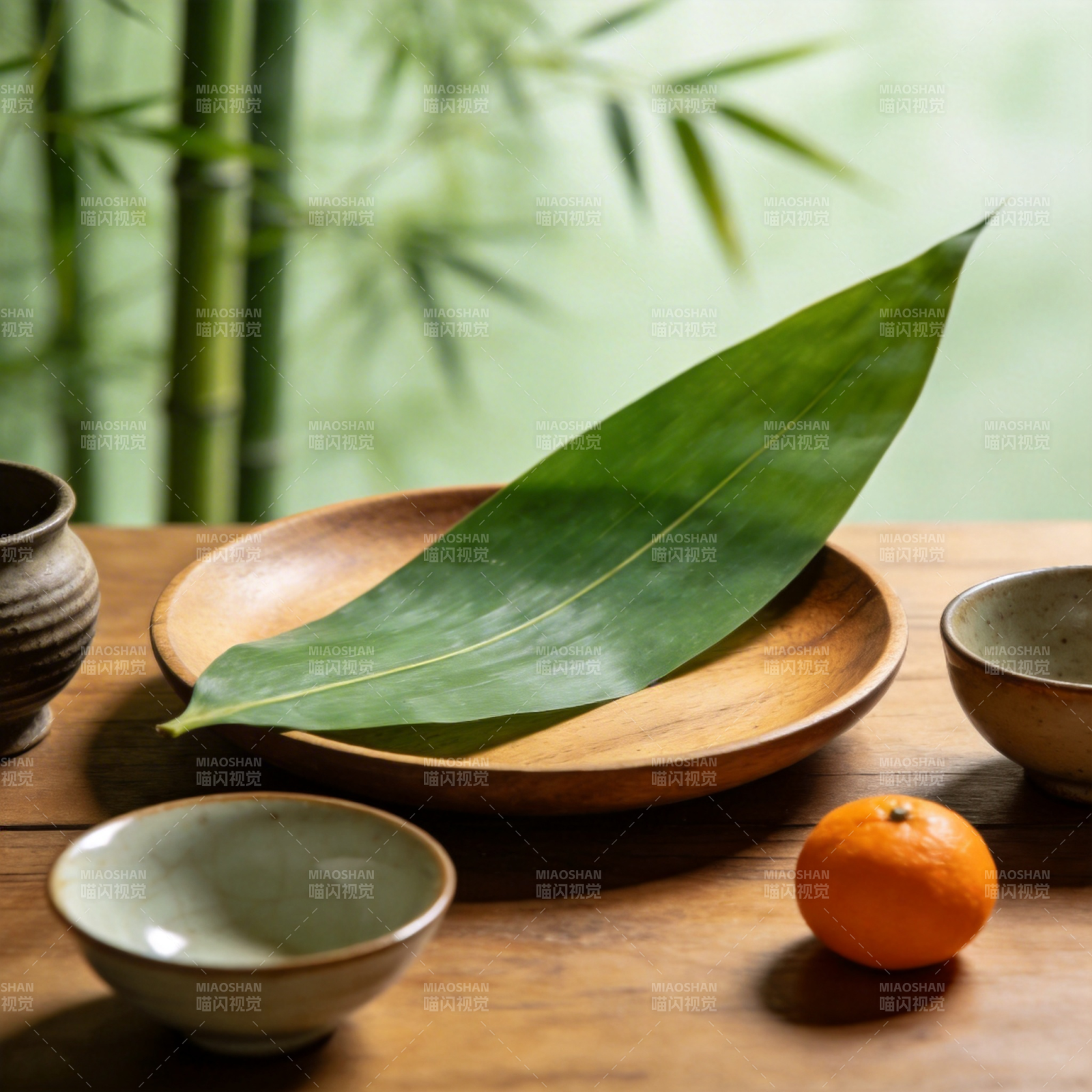 竹影茶香静谧时图片