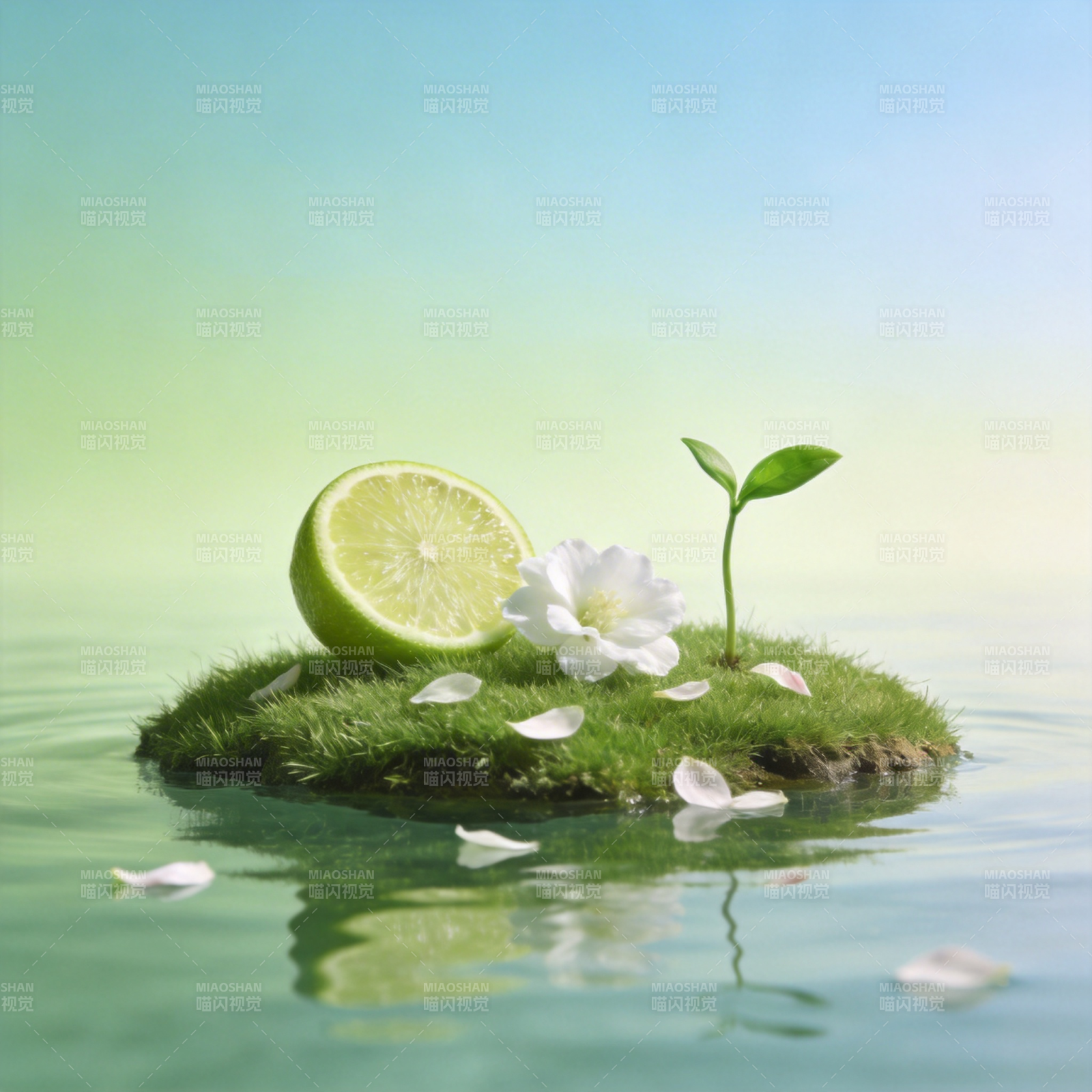 清新自然小岛图片